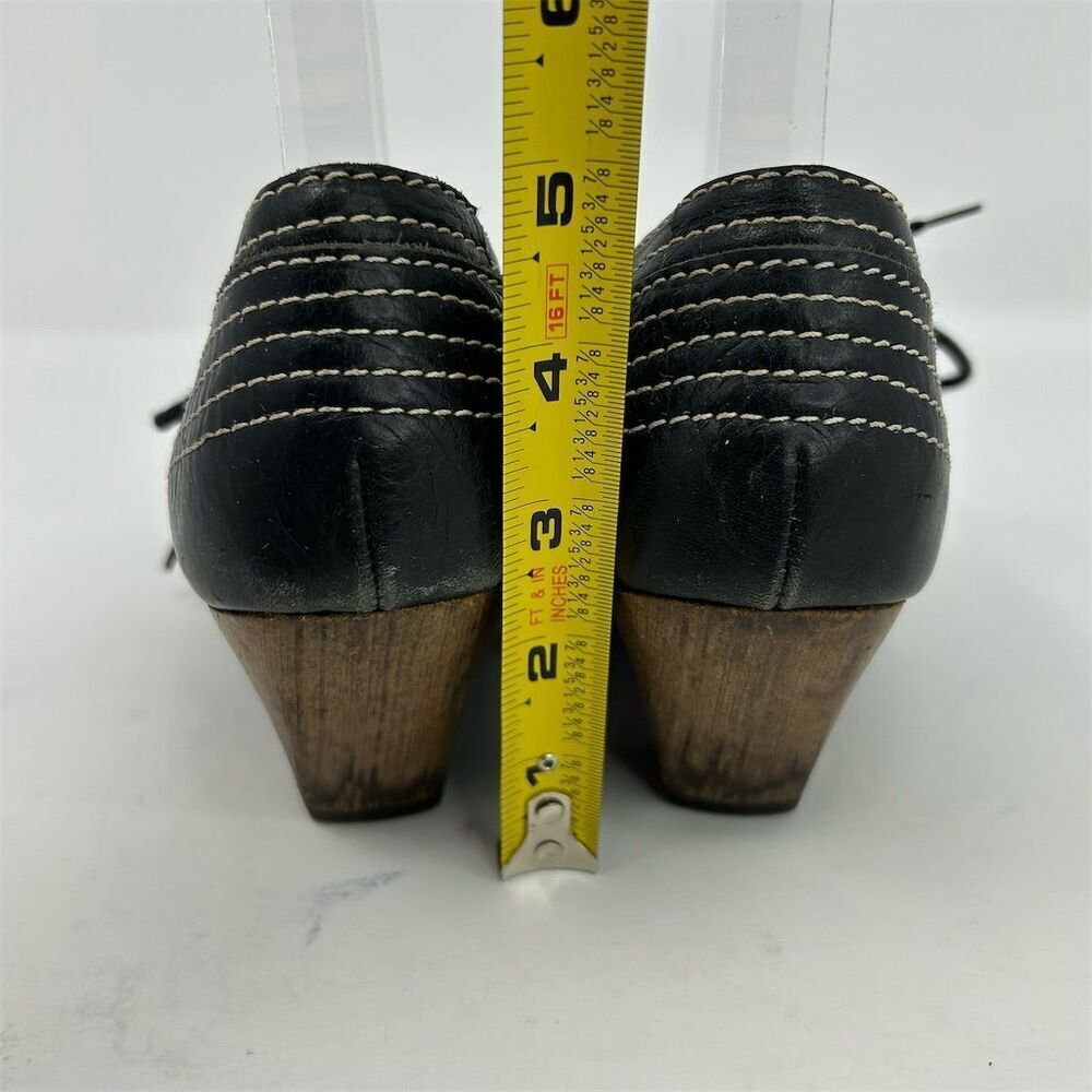 John Fluevog Women's Black Leather Lace-Up Heels Size 6.5 Formal Shoes Dressy - Picture 10 of 15